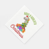 Koala-Weihnachtsbaum Süßer Weihnachtswitz Serviette (Ecke)