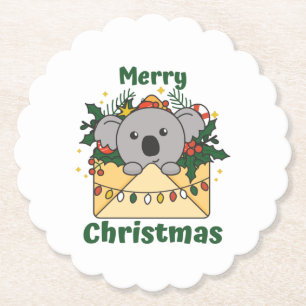Koala Weihnachtsbrief Winter Animals Koalas Untersetzer