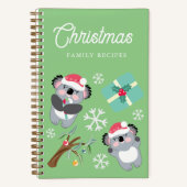 Koala Weihnachtsfamilien Rezepte Notizblock (Vorderseite)