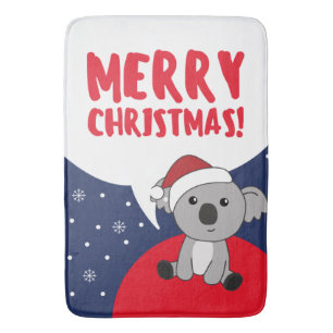 Koala Weihnachtsschnee Wintertiere Koalas Bath Ma Badematte