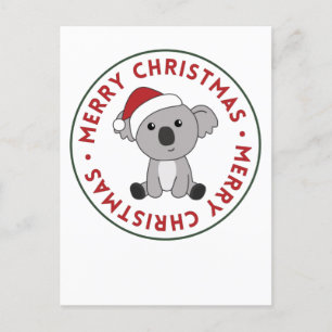 Koala Weihnachtsschnee Wintertiere Koalas Feiertagspostkarte