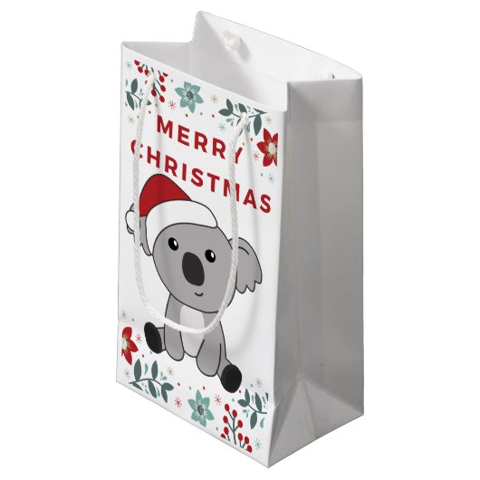 Koala Weihnachtsschnee Wintertiere Koalas Kleine G Kleine Geschenktüte (Vorderseite Schrägansicht)