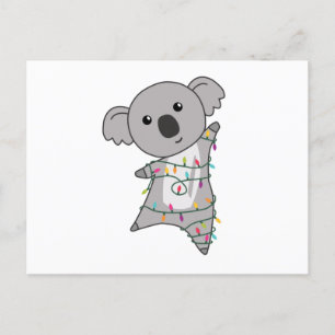 Koala Weihnachtsschnee Wintertiere Koalas Postkarte