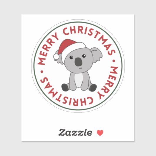 Koala Weihnachtsschnee Wintertiere Koalas Sticker (Blatt)