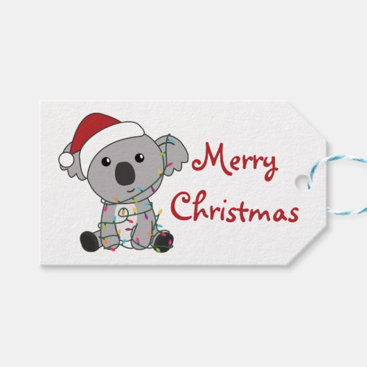 Koala Weihnachtsschnee Wintertiere Koalas Trucker Geschenkanhänger (Vorderseite (Horizontal))