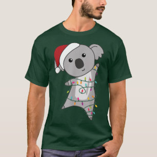 Koala Weihnachtstiere Fairy Lights Wit T-Shirt