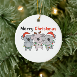 Koala Weihnachtstiere Koalas Frohe Weihnachtsferie Keramik Ornament