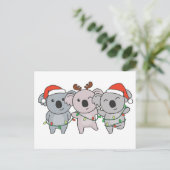 Koala Weihnachtstiere Niedlich Koalas Feiertagspostkarte (Stehend Vorderseite)