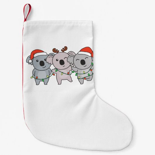 Koala Weihnachtstiere Niedlich Koalas Holiday Kleiner Weihnachtsstrumpf (Vorderseite)