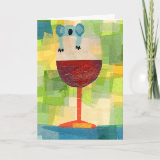 Koala-Wein mit Mitteilung Karte (Vorderseite)