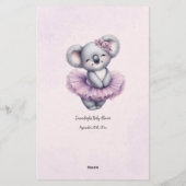 Koala Who is My Mommy Baby Shower Game Card Briefpapier (Rückseite)