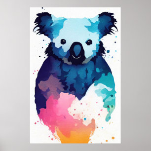 Koala Wild Nature Animal Color Art Malerei Poster