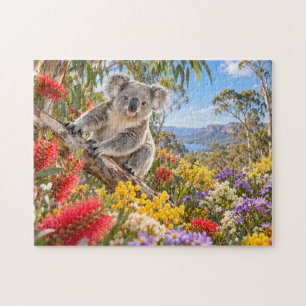 Koala Wildblume Australische Naturkunst Puzzle