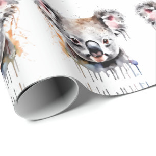 Koala Wildlife & Nature Water Color Set Geschenkpapier