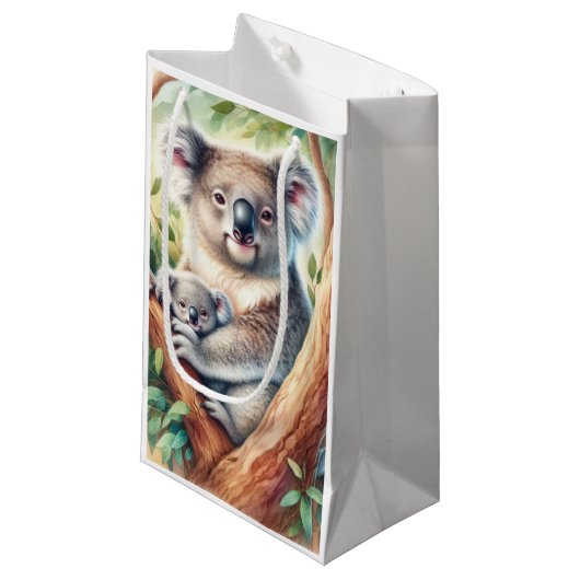 Koala Wildtiere Kleine Geschenktüte (Vorderseite Schrägansicht)