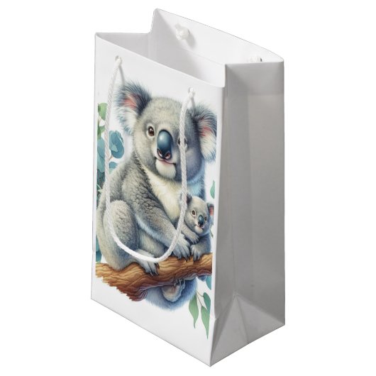 Koala Wildtiere Kleine Geschenktüte (Vorderseite Schrägansicht)