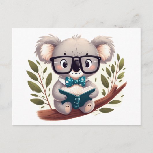 Koala with glasses postkarte (Vorderseite)