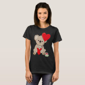 Koala With Heart Balloon Valentines Day Love Boys T-Shirt (Vorne ganz)