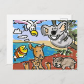 Koala Wombat Kangaroo Boy Girl Postkarte (Vorne/Hinten)
