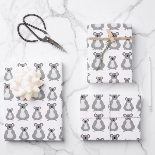 Koala Wrapping Paper Sheets Geschenkpapier Set (Vorderseite)