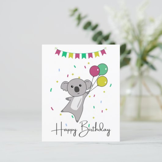 Koala wünscht Ihnen einen guten Geburtstag (Stehend Vorderseite)