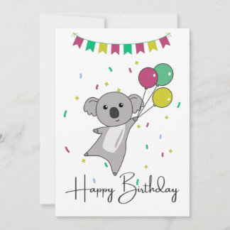Koala wünscht Ihnen einen guten Geburtstag Einladung