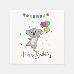 Koala wünscht Ihnen einen guten Geburtstag. Koalas Serviette