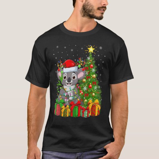 Koala Xmas Holiday Santa Koala Christmas Tree T-Shirt (Vorderseite)
