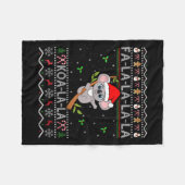 Koala Xmas Holiday Weihnachtsmannmütze Koala Ugly Fleecedecke (Vorderseite (Horizontal))