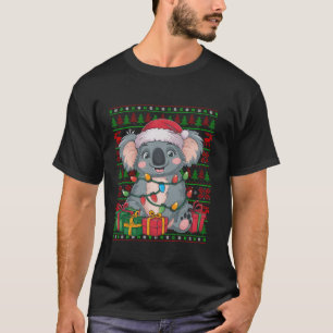Koala Xmas Lights Ugly Weihnachtsmannmütze Koala C T-Shirt