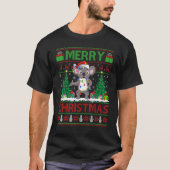 Koala Xmas Tree Lights Ugly Santa Koala Christma T-Shirt (Vorderseite)