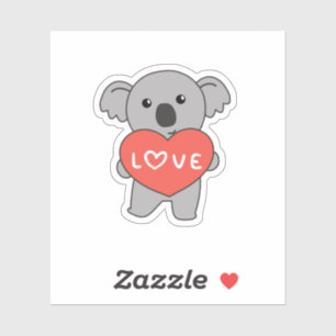 Koala zum Valentinstag Süßvieh mit Aufkleber
