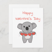 Koala zum Valentinstag Süßvieh mit Feiertagskarte (Vorne/Hinten)