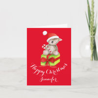 Koalabär niedliche Watercolorkunst Weihnachtskarte