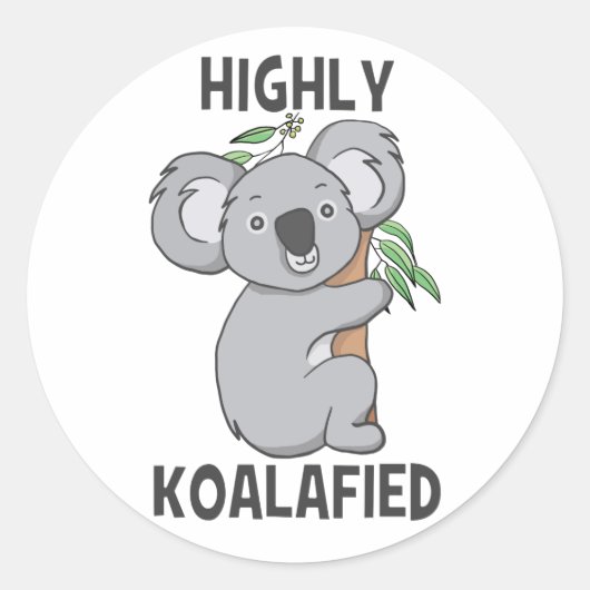 Koalafied Koala Classic Round Sticker (Vorderseite)