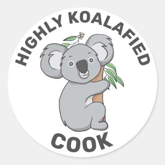Koalafied Koala Qualified Cook Runder Aufkleber (Vorderseite)
