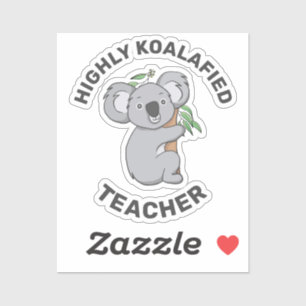 Koalafied Koala Qualified Teacher Contour Aufkleber
