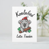 Koalafied Latin Teacher Card Karte (Stehend Vorderseite)