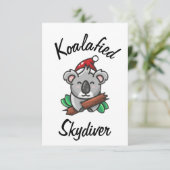 Koalafied Skydiver Card Karte (Stehend Vorderseite)