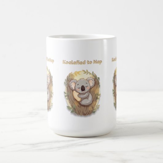 *"Koalafied to Nap – Cute Sleepy Koala Kaffeetasse (Mittel)