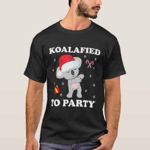 Koalafied To Party Dabbing Koala Weihnachtsmannmüt T-Shirt