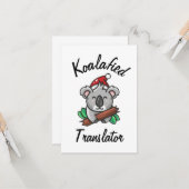 Koalafied Translator Card Karte (Vorderseite/Rückseite Beispiel)