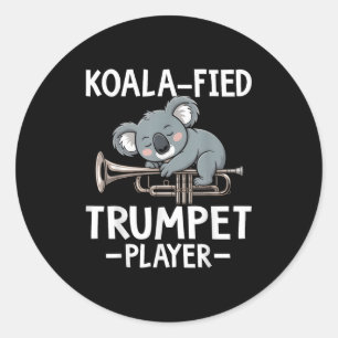 Koalafied Trumpet Player - Koala Lover Trumpeter Runder Aufkleber