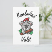 Koalafied Valet Card Karte (Stehend Vorderseite)