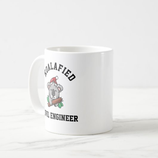 Koalafied Zivil Engineer Kaffeetasse (Vorderseite Links)