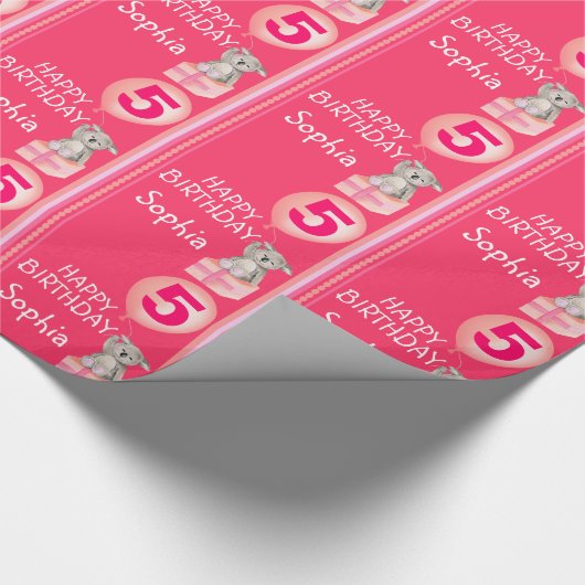 Koalageburtstags-Ballonverpackung des Geschenkpapier (Ecke)