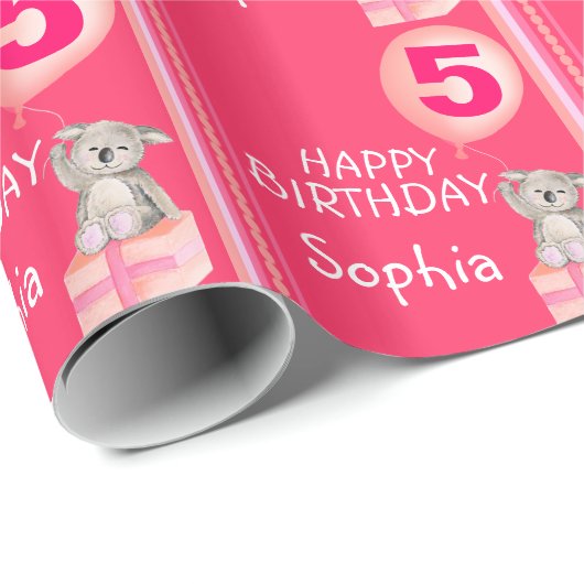 Koalageburtstags-Ballonverpackung des Geschenkpapier (Rolleneckpunkt)