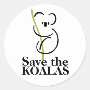 Koalas-Aufkleber gerettet Runder Aufkleber