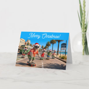 Koalas beim Skateboardfahren Weihnachten