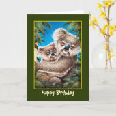 Koalas Birthday Card Karte (Gelbe Blume)